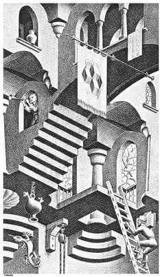 Optical Illusion painting by M.C. Escher’s