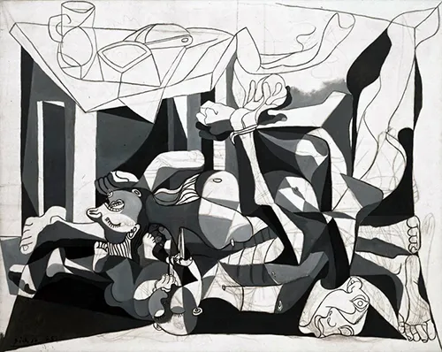 Pablo Picasso's famous black and white painting