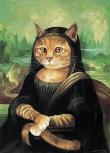 funny Mona Lisa cat recreated painting